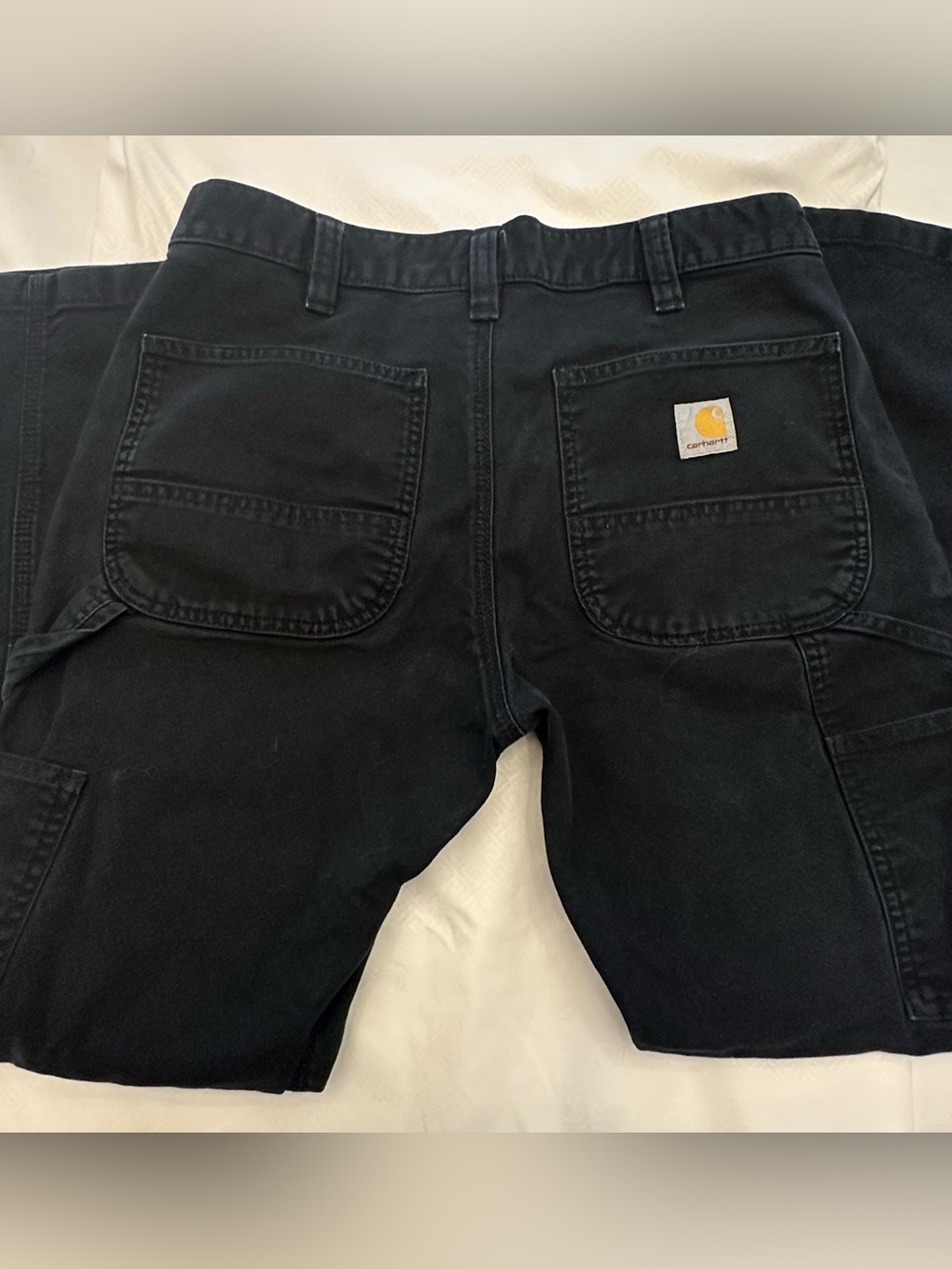 Carhartt Men's Black Relaxed Work Jeans with Patch Logo & Knee Pad Pockets Sz 31